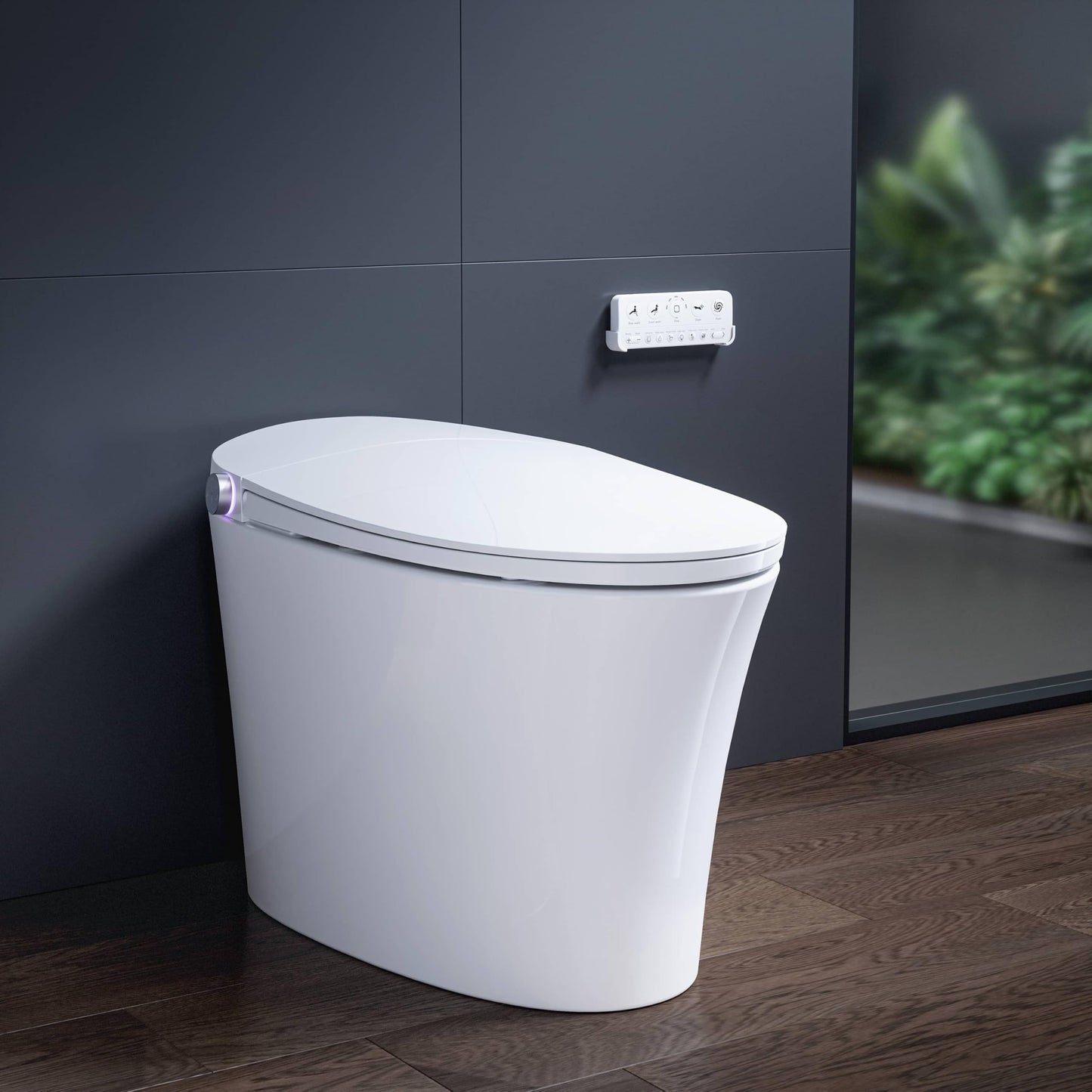 HOROW T33 Smart Toilet With Bidet Clean Water Washing, Plasma Air, ADA Compliant One Piece Toilet with Ultra-Powerful Flush, Heated Toilet Seat, Warm Dryer, Night Light, Deodorization