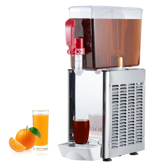 Commercial Beverage Dispenser, Towallmark 1 Tanks 2.64 Gallon 10L Commercial Juice Dispenser, 10 Liter Per Tank, 180W Stainless Steel Food Grade Ice Tea Drink Dispenser with Thermostat Controller