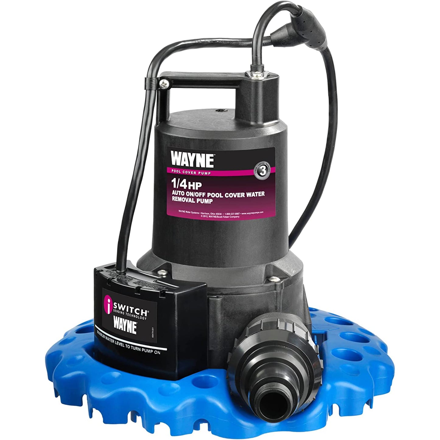Wayne 57729-WYNP WAPC250 Pool Cover Pump, Blue & Flexzilla Garden Hose 5/8 in. x 100 ft., Heavy Duty, Lightweight, Drinking Water Safe, ZillaGreen - HFZG5100YW-E