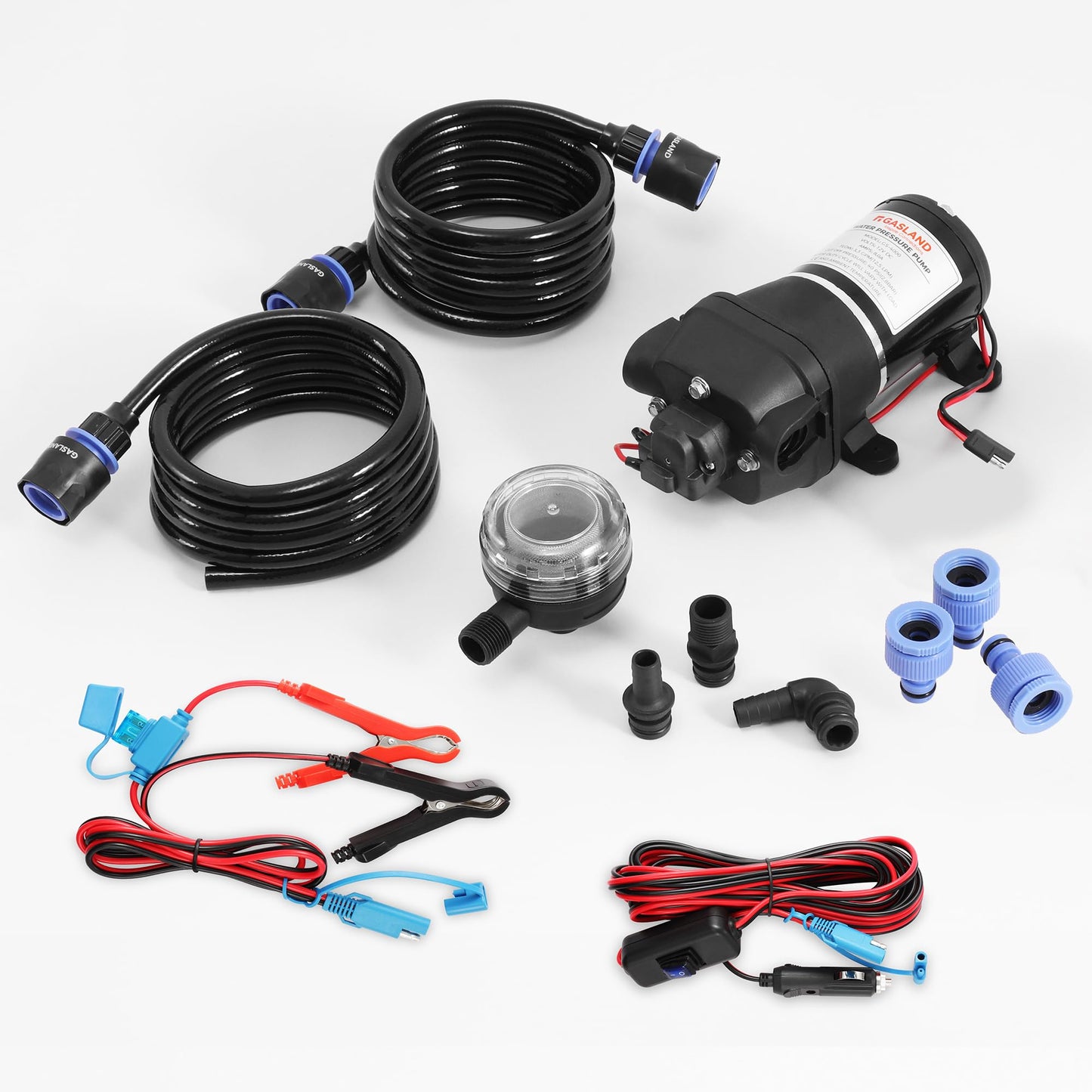 GASALND 12V DC Water Pressure Pump, 3.3GPM 40PSI On Demand Diaphragm Pump, Self-Priming Water Pump with Pressure Switch for Camper, Marine, RV Kitchen, Bathroom, and Gas Hot Water System