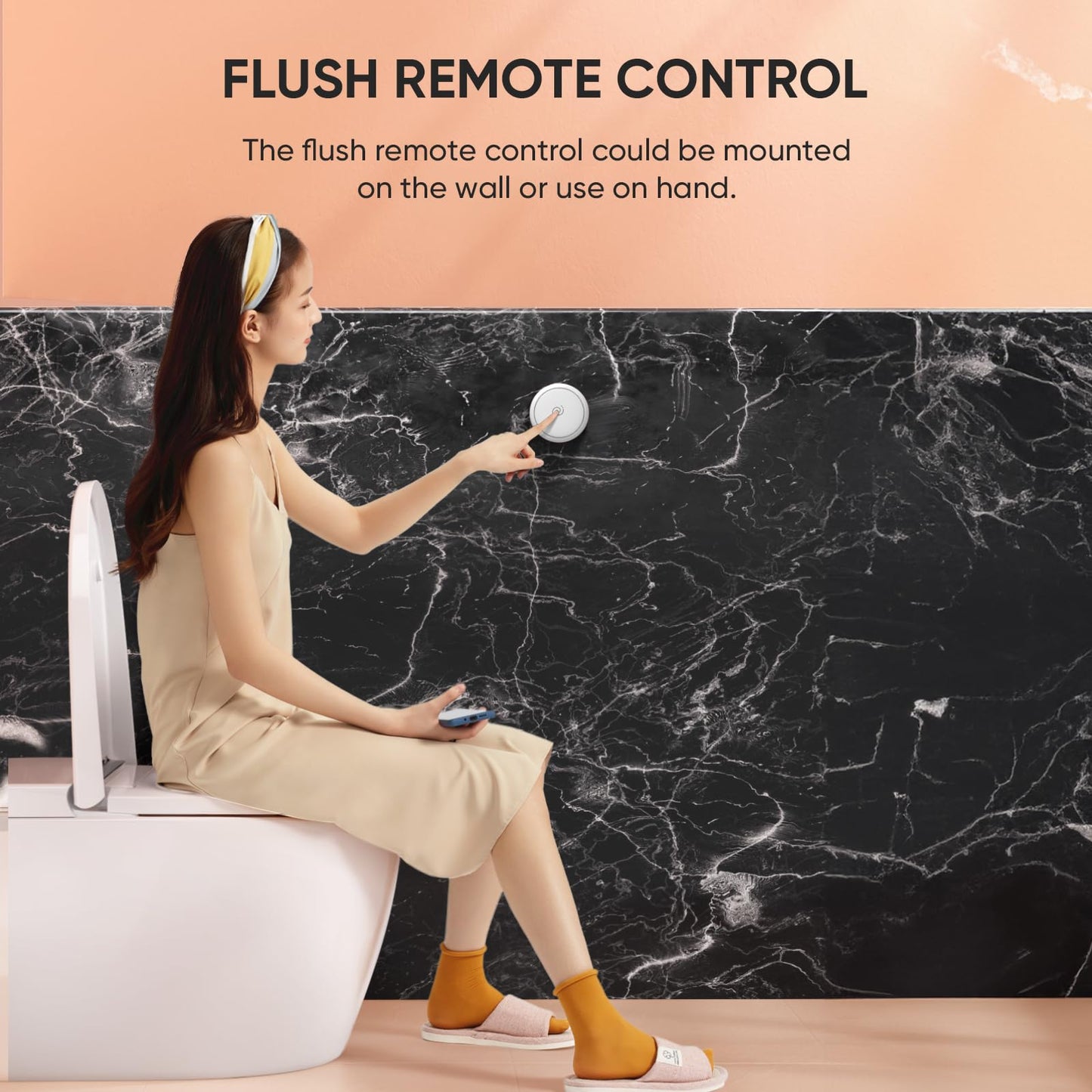 LEIVI Smart Toilet with Built-in Heated Seat, Tankless Toilet with Auto Flushing, Adjustable Seat Temp, Flush Remote Control, Elongated