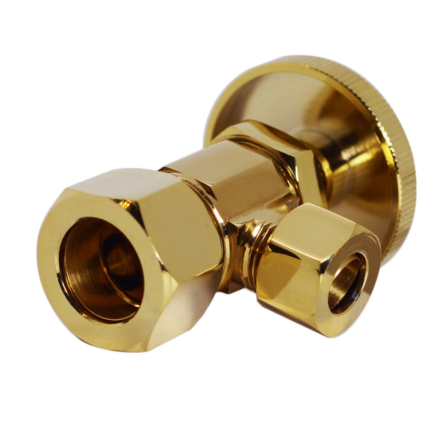 Westbrass A1538L-01 Pedestal Sink Lavatory Supply Line Kit with P-Trap and Round Handle Angle Stops, Polished Brass