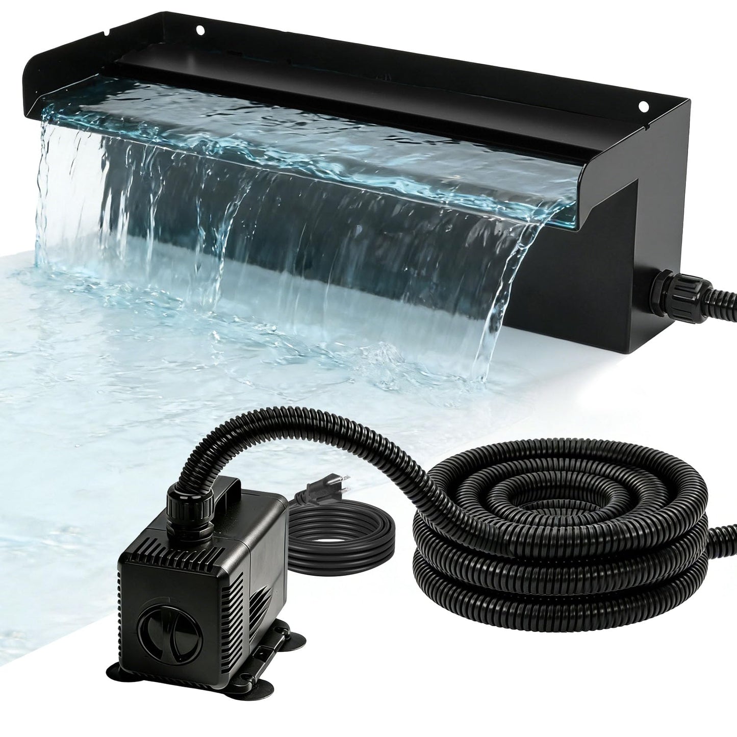 16 Inch Pond Spillway Waterfall Kit with 930GPH Pump, for Up to 6000 Gallon Ponds, Garden Patio Outdoor Water Feature,Waterfall for Pond(3-Year Warranty)