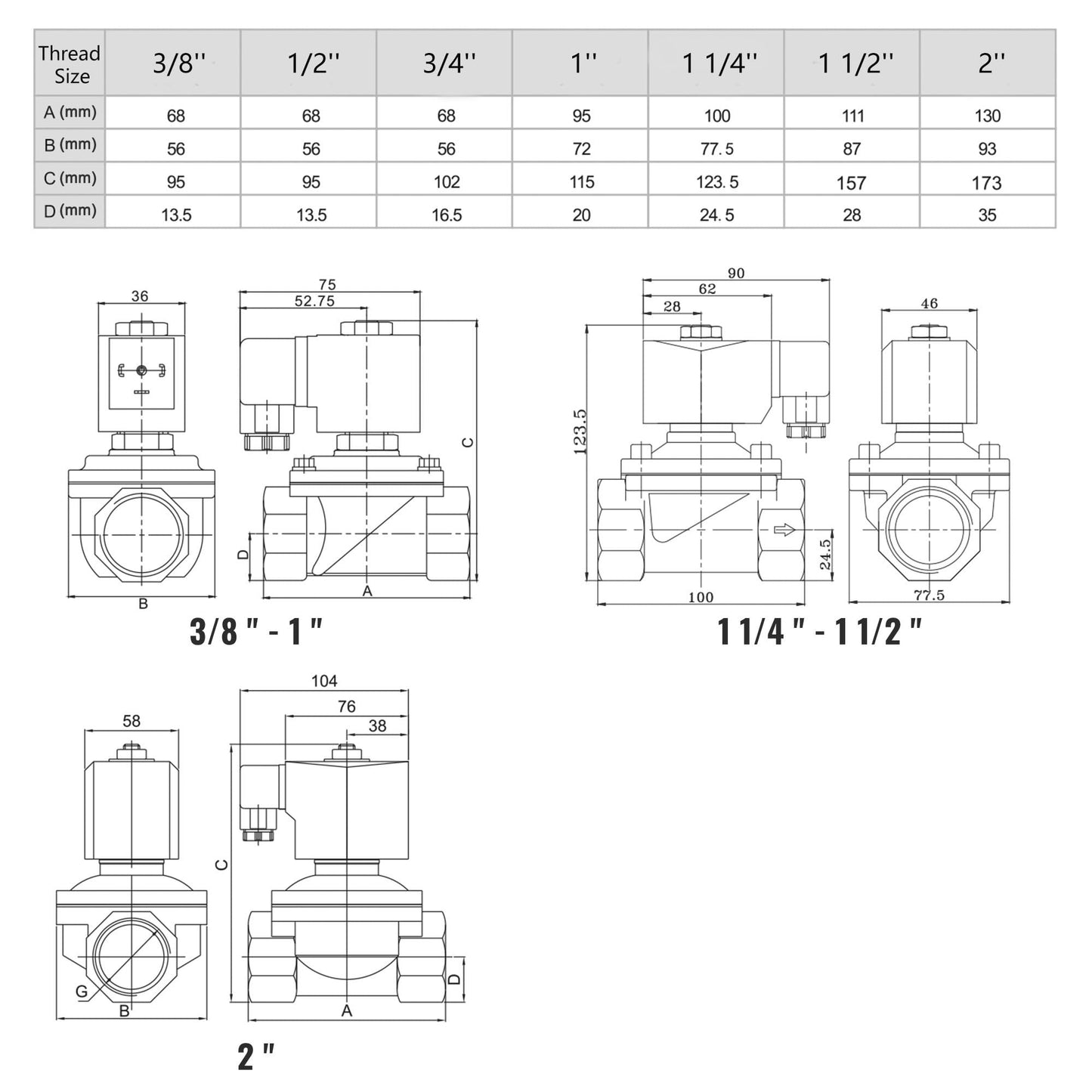 U.S. Solid 1" Stainless Steel Solenoid Valve - 24V DC, Normally Closed, 145 PSI Electric Valve for Water, Air, Diesel