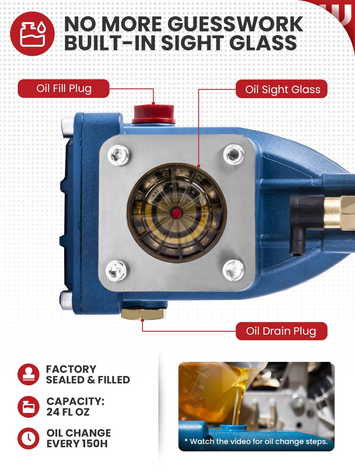 WOJET Triplex Plunger Pressure Washer Pump, 3600PSI 2.7GPM, 3/4" Shaft, Self-Priming, Horizontal Replacement Pump Kit for Honda GX160 GX190 GX200, Dewalt 3000PSI, Simpson 90037, Generac 5-7HP Engines
