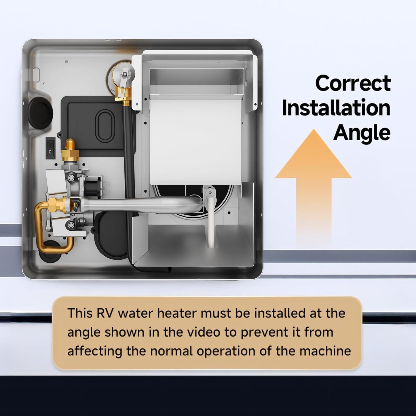 KINGRVER 6 Gallon RV Hybrid Water Heater, Electric & Gas Heating Options — Use Separately or Together for Faster Hot Water, Porcelain-Lined Steel Tank with Direct Spark Ignition (DSI)