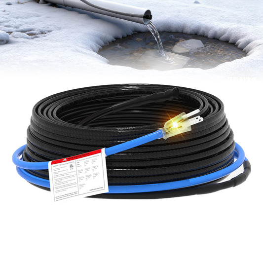 TOPDURE Sewage Pipe Heating Cable 150 FT 120V Self-Regulating for Freeze Protection in Wastewater Systems, Sump Pumps and Roof De-Icing with Fluoropolymer Corrosion-Proof Technology