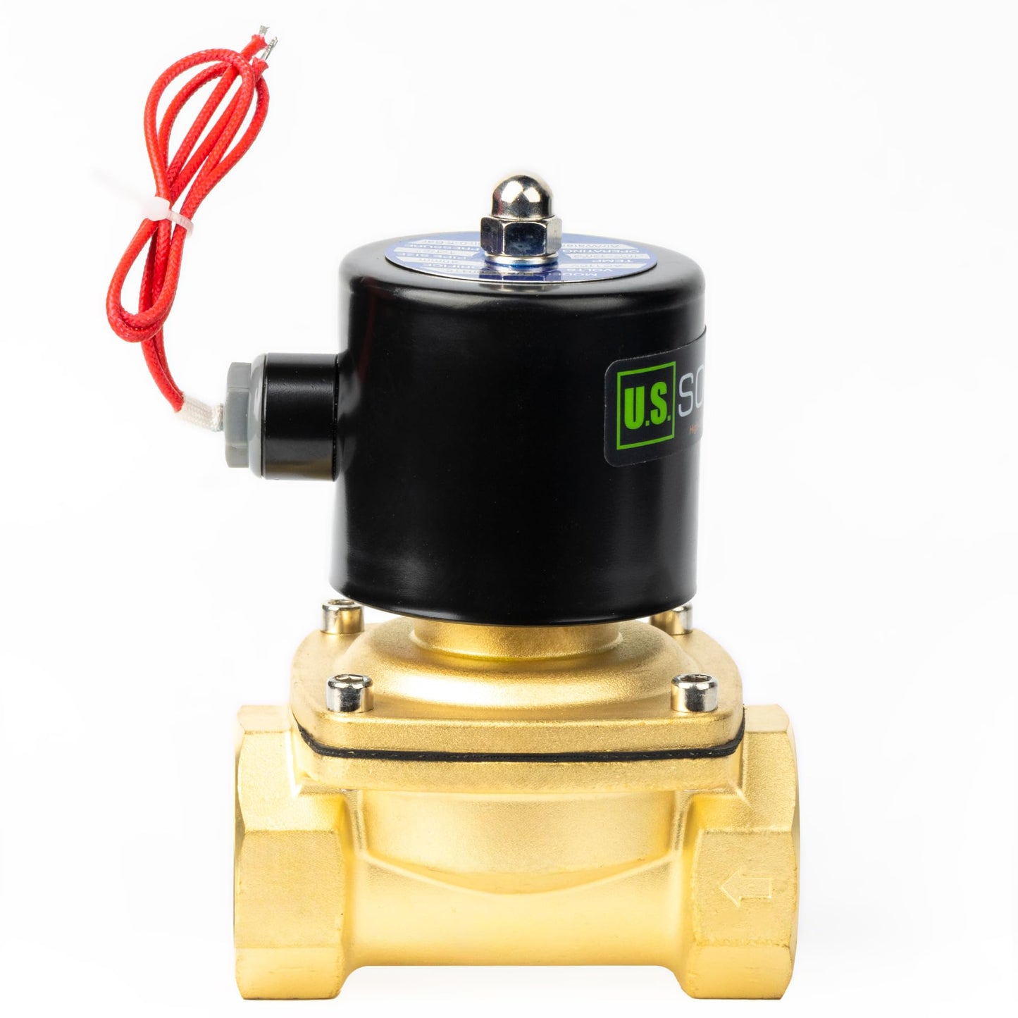 U.S. Solid 1-1/2" Solenoid Valve - 110V AC Brass Electric Solenoid Valve, Normally Closed, Viton Seal