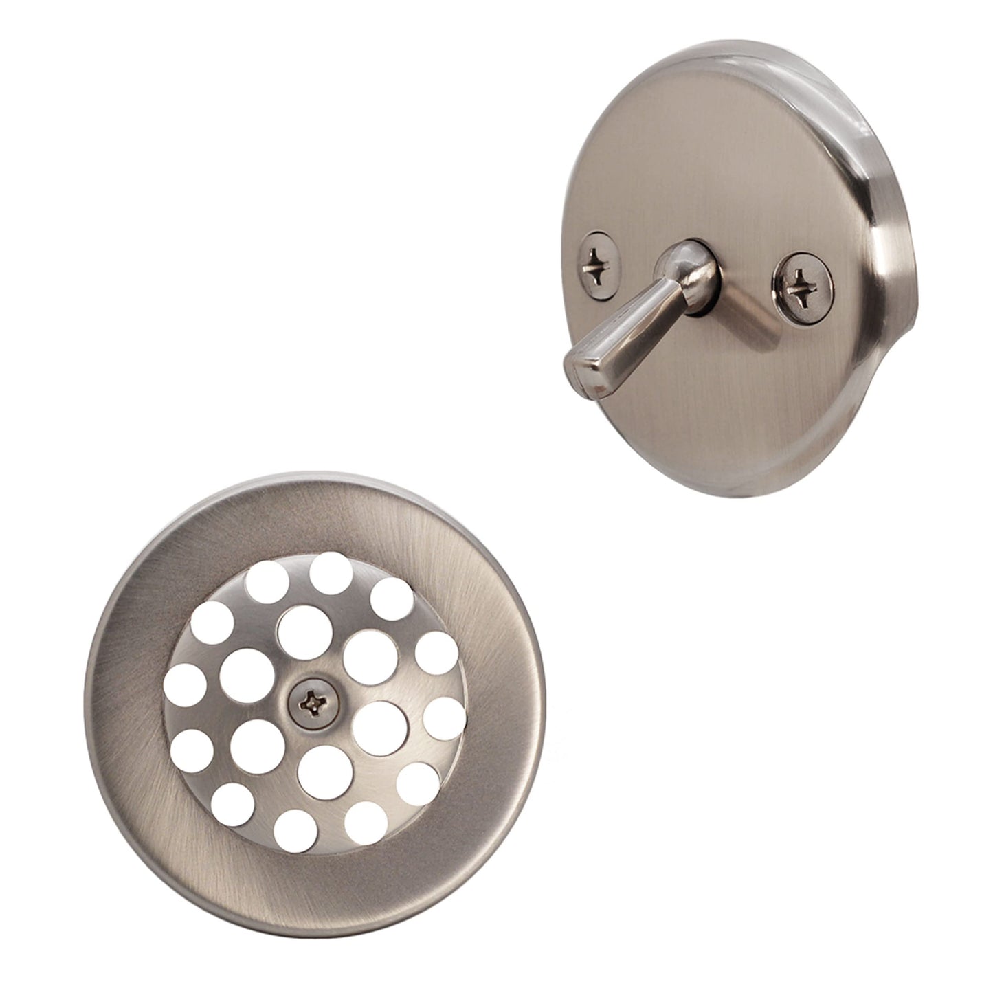 Westbrass Y592144-4-07 1-1/2" x 14" Black Tubular Bath Waste & Overflow Assembly with Trip Lever and Beehive Strainer Grid Drain, Satin Nickel (4-Pack)
