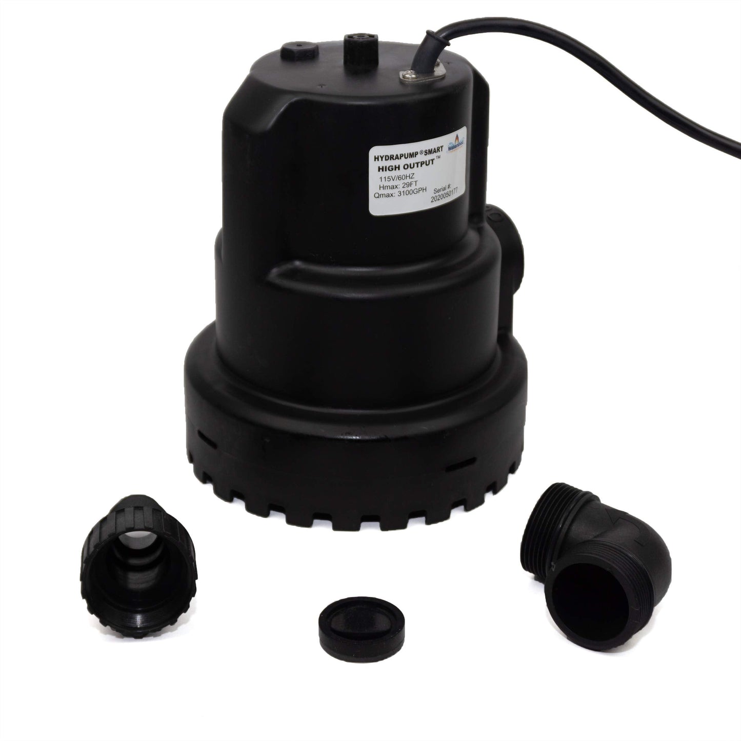 Watershed Innovations HydraPump Smart High Output Automatic Pump - Submersible Water Pump - Pool Cover Pump - Portable Electric Pump - HydraDetect Technology for Automatic Operation