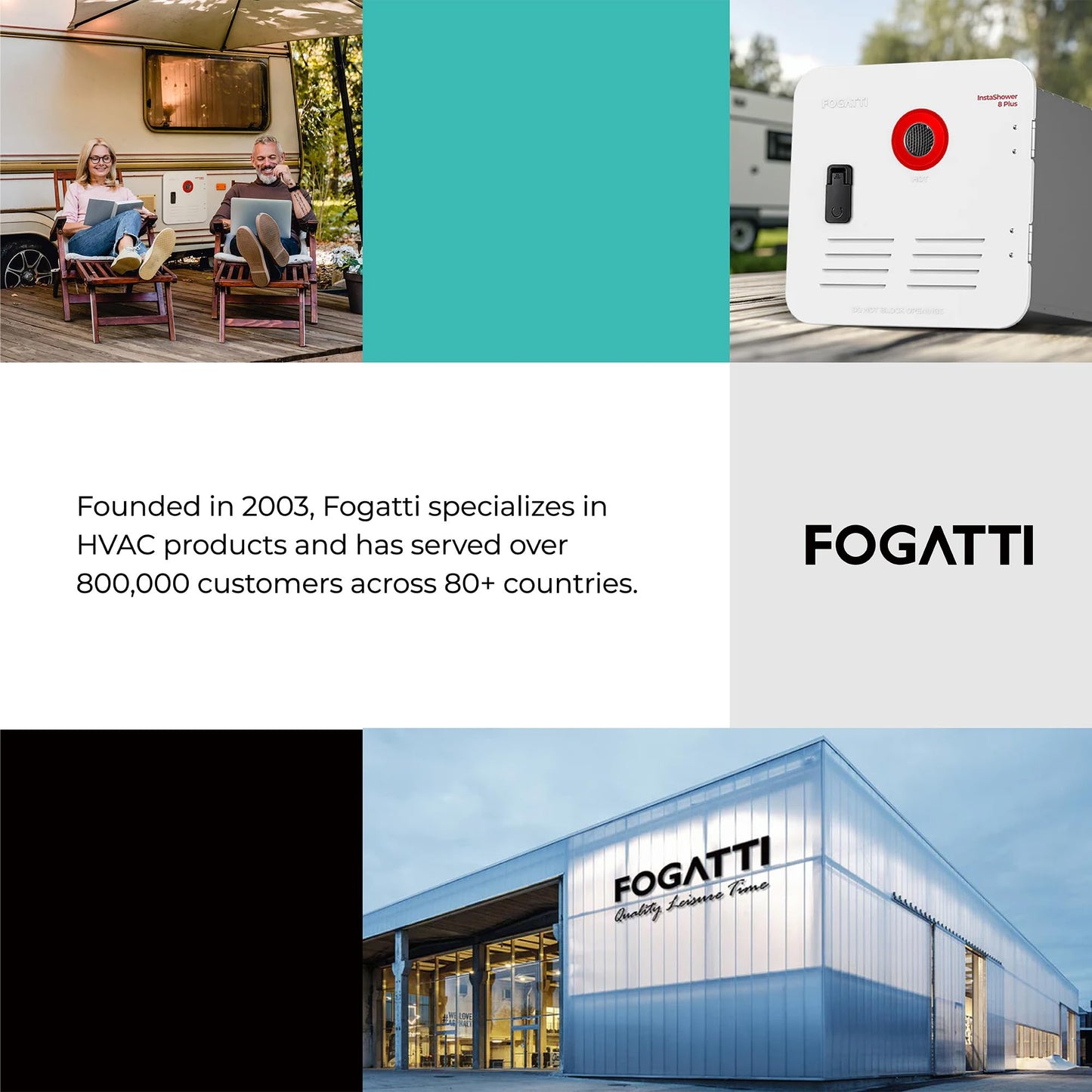 FOGATTI Electric Mini Tank Water Heater, 4.0 Gallon Point of Use Instant Hot Water Heater 120V 1440W, Food Truck Water Heater, Under Sink, Wall or Floor Mounted, Easy to Install