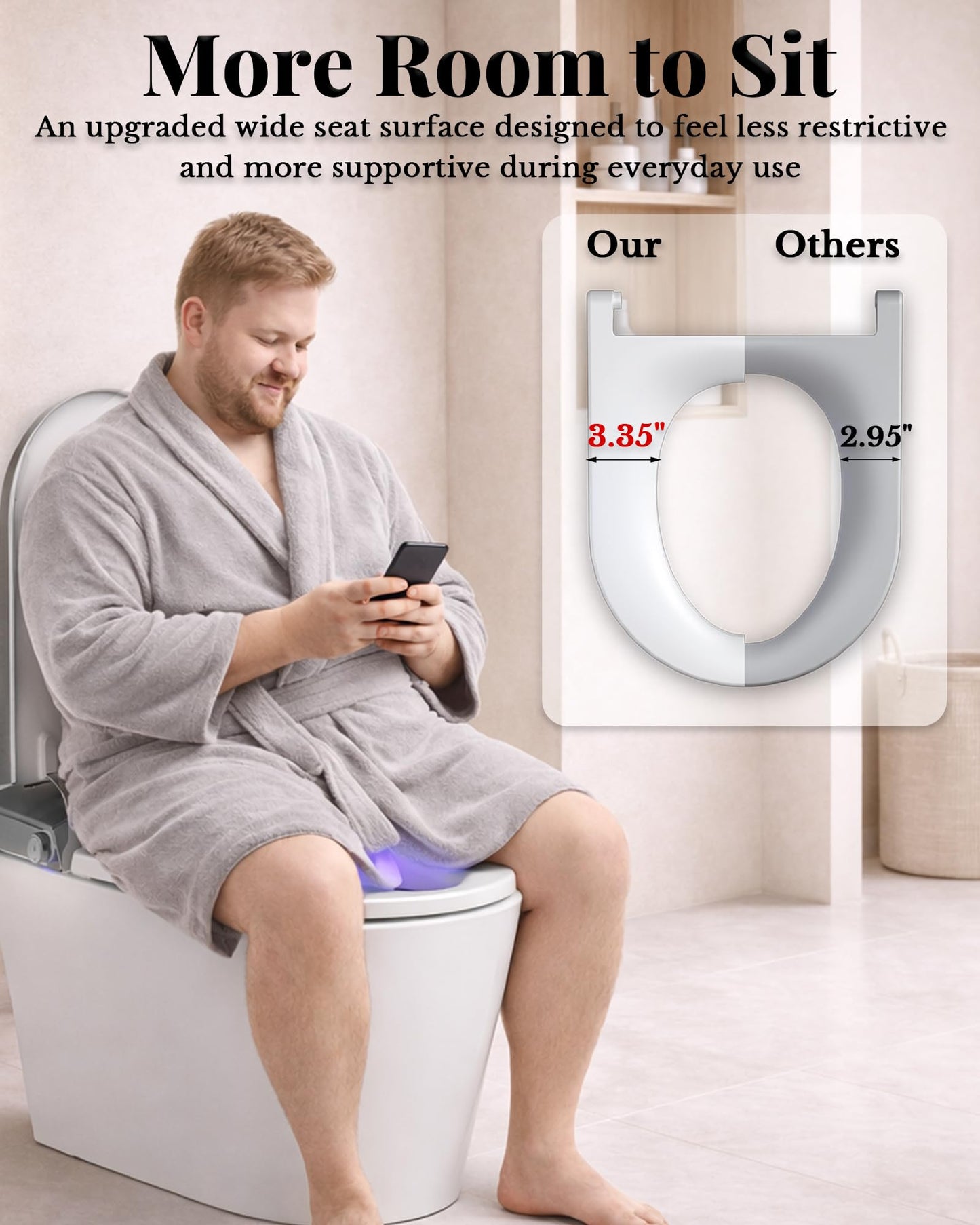 EchosLife Smart Toilet with Bidet Built In, Auto Open/Close Lid & Seat, Microwave Sensor, Auto Flush, ADA Comfort Height One Piece Elongated Toilet with Tank, Heated Seat, Warm Water & Air Dryer