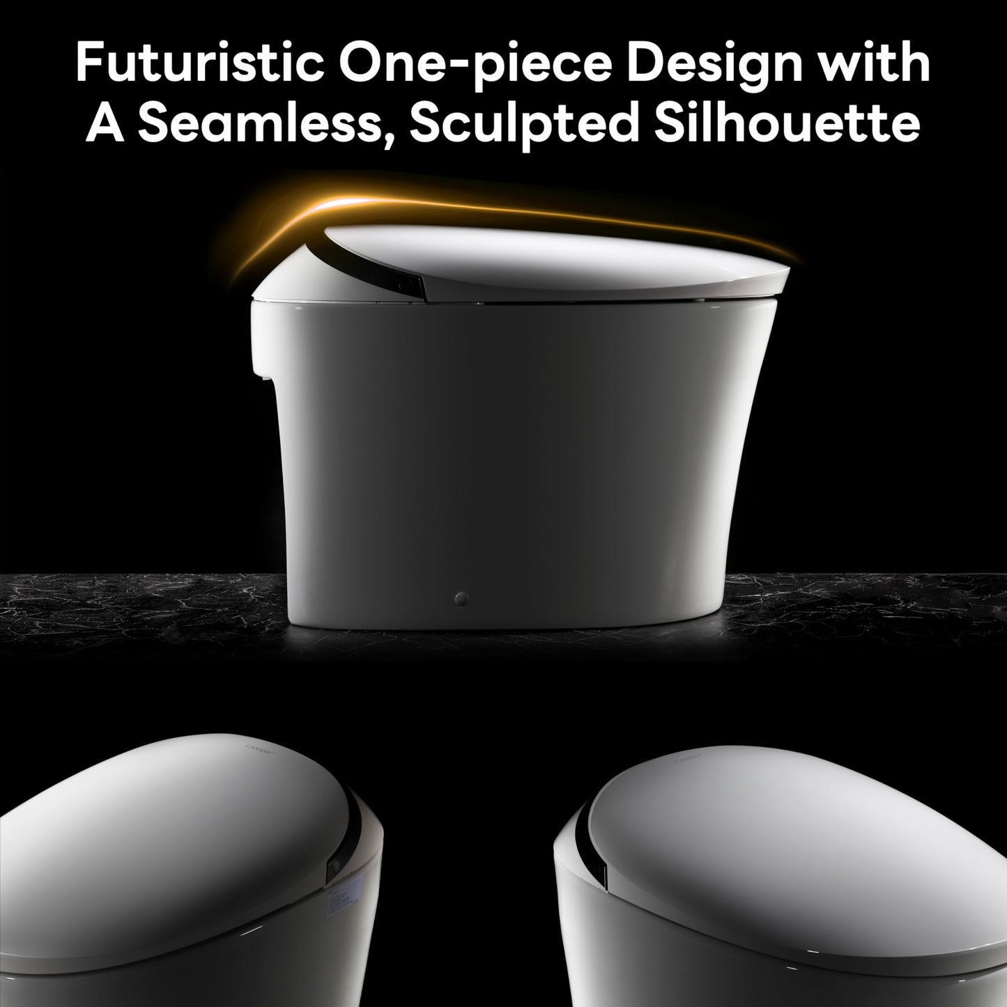 CANEST Smart Toilet with Bidet Built in, Elongated Bidet Toilet with Tank, 1000g MaP Flushing, ADA Comfort Height, Auto Open Close, Auto Temperature Control Heated Seat, Blackout Flush(TC-500PRO)