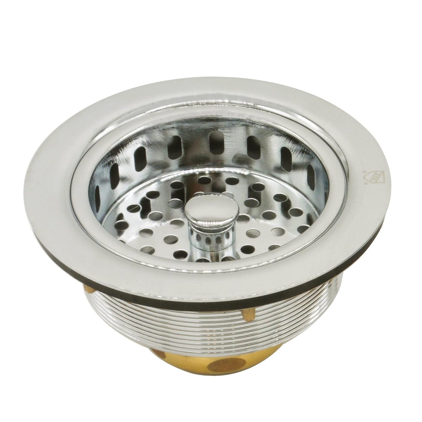 Westbrass CO2165S-05 COMBO PACK 3-1/2" Post Style Large Kitchen Sink Basket Strainer and Waste DisposalDrain Flange with Basket Strainer, Polished Nickel