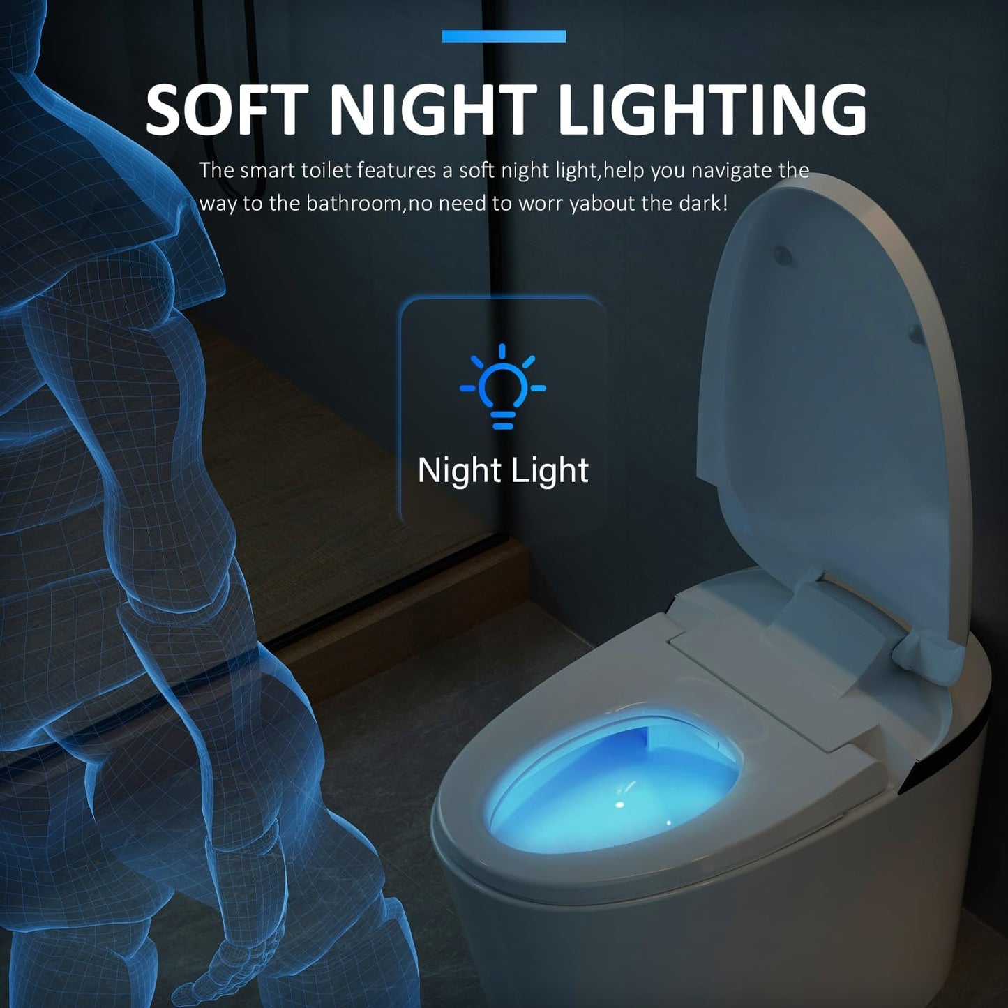 AKNIRL Smart Toilet with Bidet Built-in, Heated Seat, Booster Pump Assisted, Auto Flush, Warm Water, Air Dryer, Deodorization, Modern Smart Toilets for Bathrooms, White