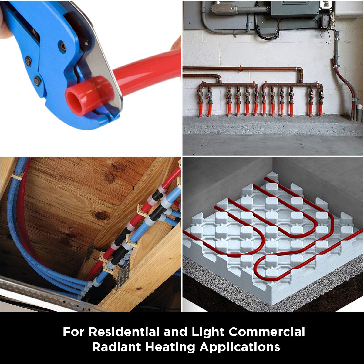 Pex-A Tubing 3/4-inch x 500 Ft, Flexible Red Tube for Potable Water, 3/4" Pex Pipe Coil