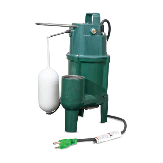 Zoeller M802- Automatic Grinder Pump – Residential Sewage Grinder Pump System - Heavy-Duty Cast Iron Wastewater Pump with High-Torque Cutting System - 115V