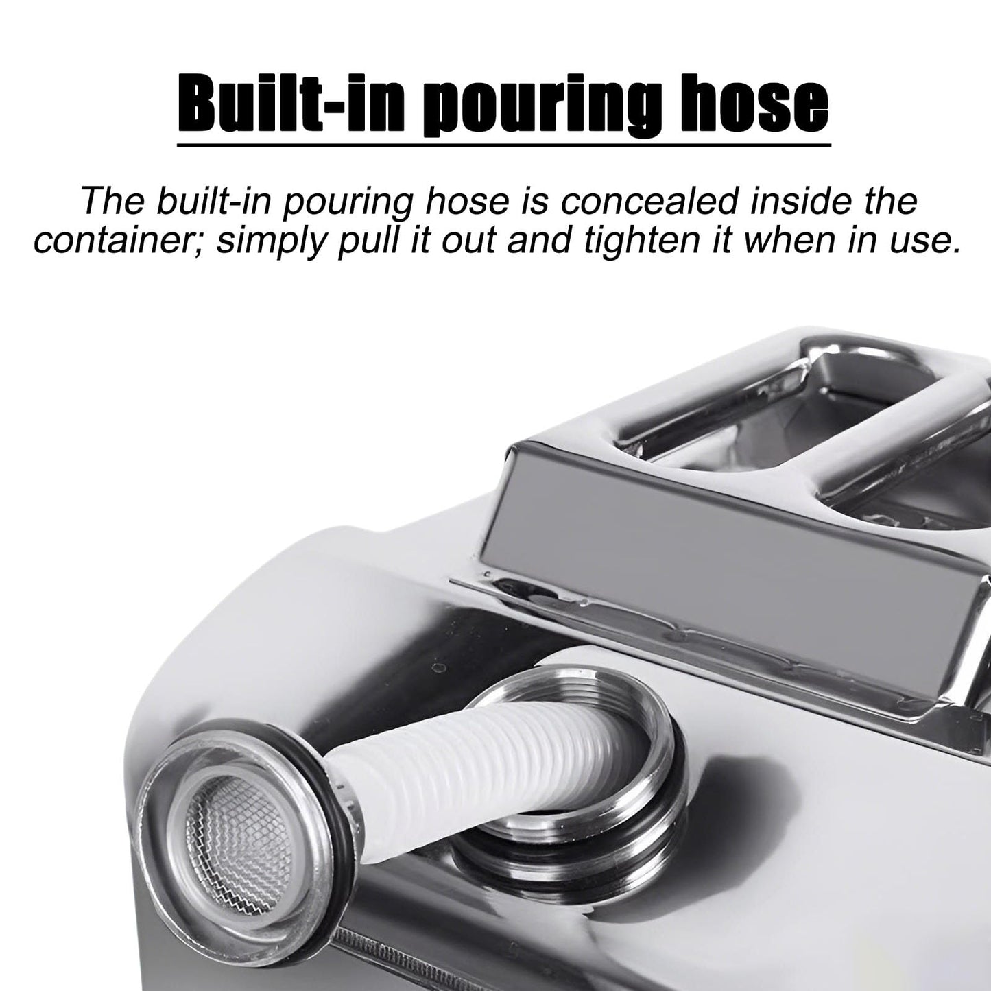 13.2 Gallon 304 Stainless Steel Water Container，Stainless Steel Water Storage , With Flexible Spout/Nozzle System Pressure Relief Valve Safety Configuration，Camping Emergency Storage,Home and Outdoor