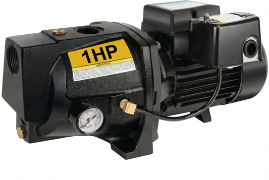 Acquaer Shallow Well Jet Pump,Cast Iron, Well Depth Up to 25ft, 115V/230V Dual Voltage, Automatic Pressure Switch