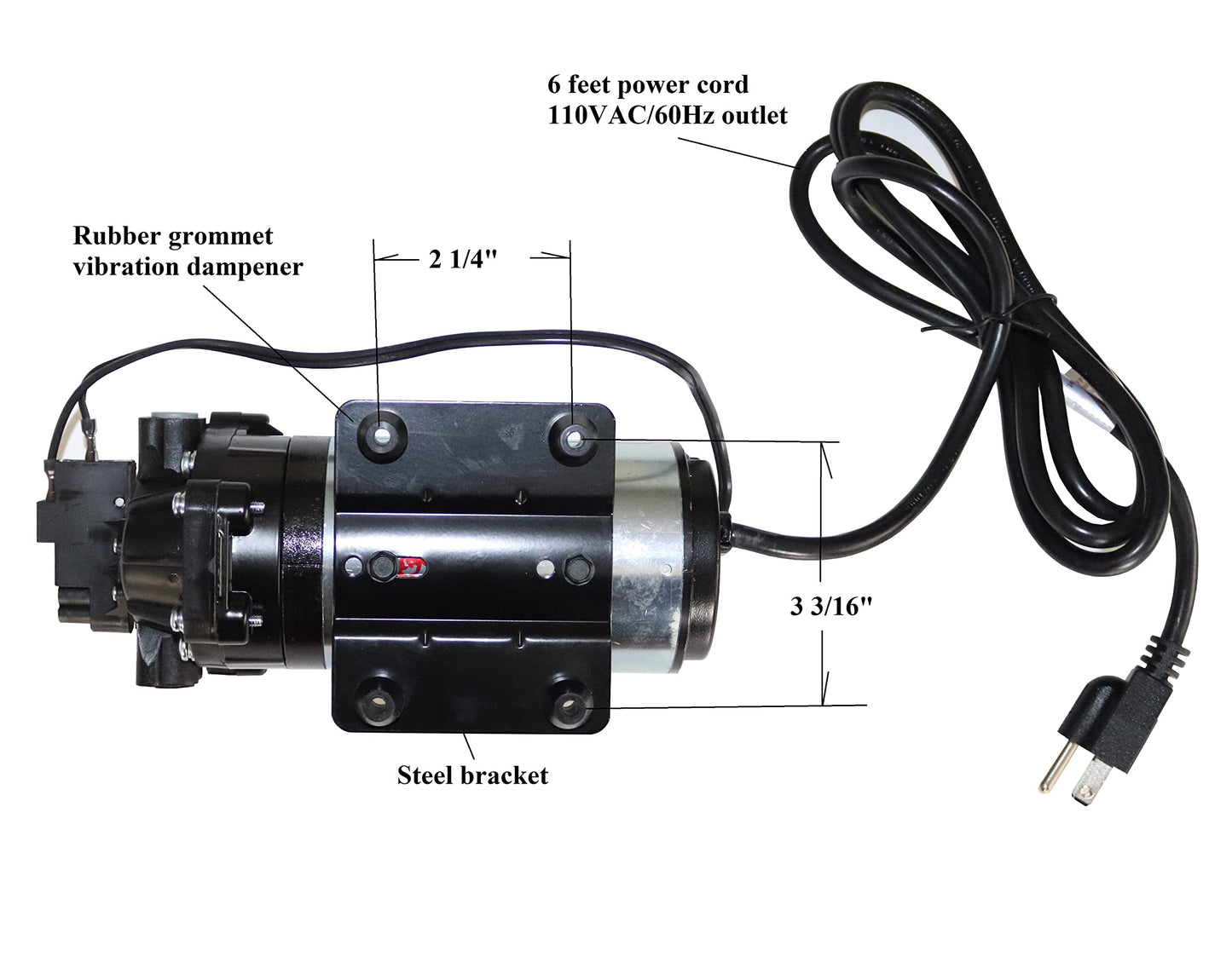 Aquatec 5851-7E12-J574 0.7 GPM 60 PSI 3/8 inch JG 115V Delivery/Demand Pump with Cord