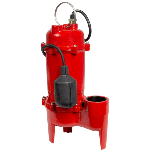 Red Lion RL-WC50TA 115 Volt, 1/2 HP, 5600 GPH Cast Iron Sewage Pump with Tethered Switch and 10-Ft. Cord, Red, 14942748