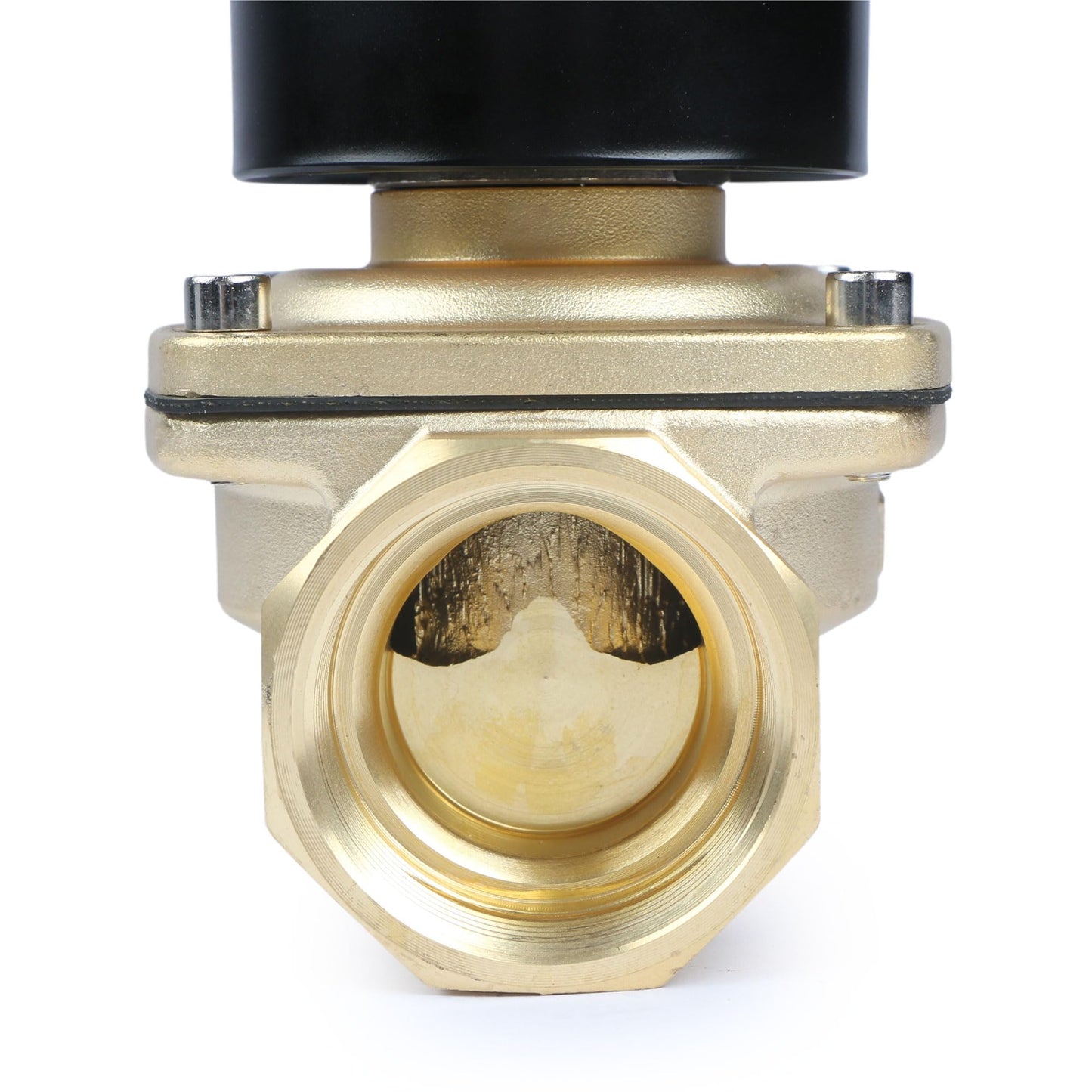 U.S. Solid 1 1/2" Solenoid Valve - 12V DC Brass Electric Solenoid Valve, Normally Closed, Viton Seal