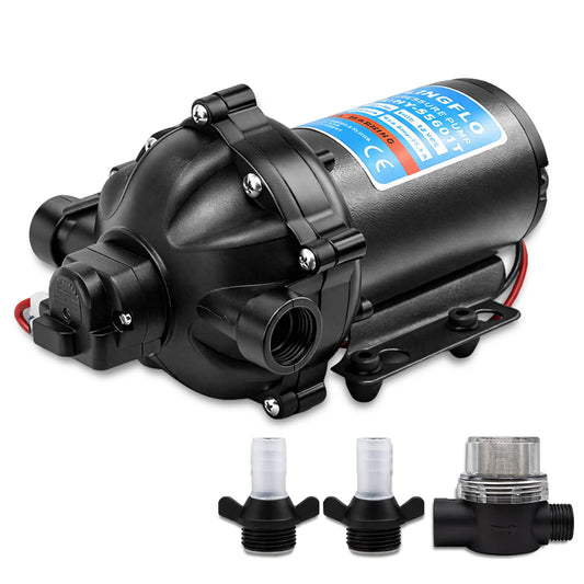 12V DC Diaphragm Pump - 5.5 GPM, 60 PSI Self-Priming, On-Demand Water Pump with Heavy Duty Pressure Switch, Operating Quiet, Ideal for RV, Boat, Marine