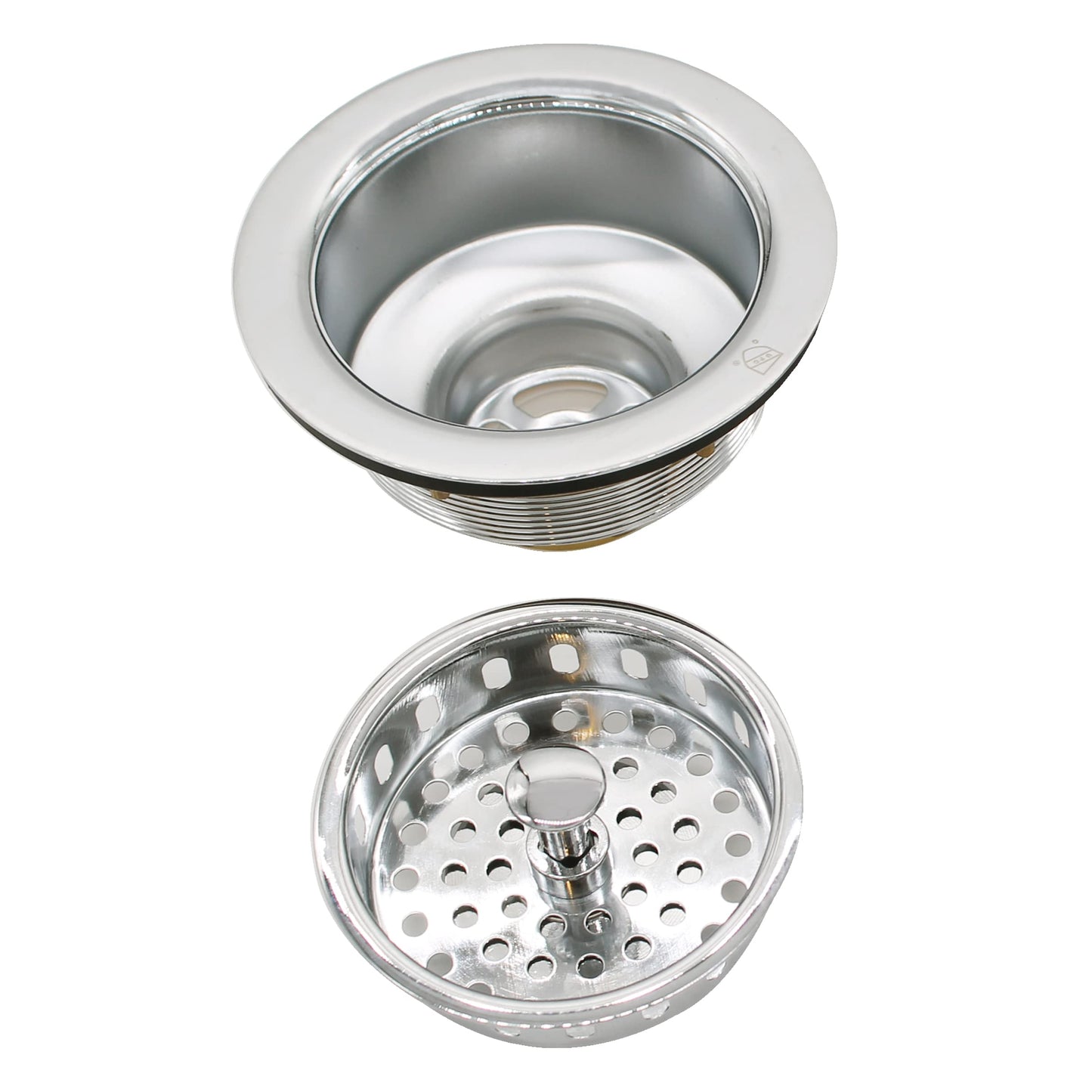 Westbrass CO2165S-05 COMBO PACK 3-1/2" Post Style Large Kitchen Sink Basket Strainer and Waste DisposalDrain Flange with Basket Strainer, Polished Nickel