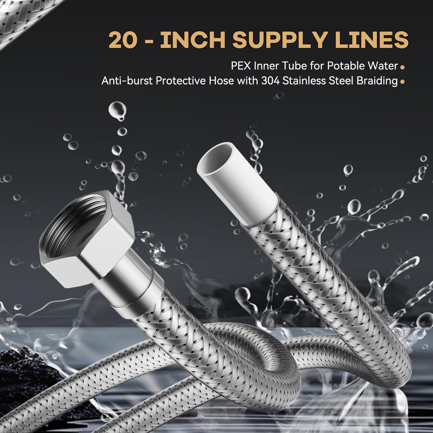 Crispaire Digital Smart Instant Hot Water Recirculating Pump Kit - Touch Screen Control, Under Sink Installation, 20" PEX Supply Line for Potable Water, Complete All-in-One Plumbing Solution