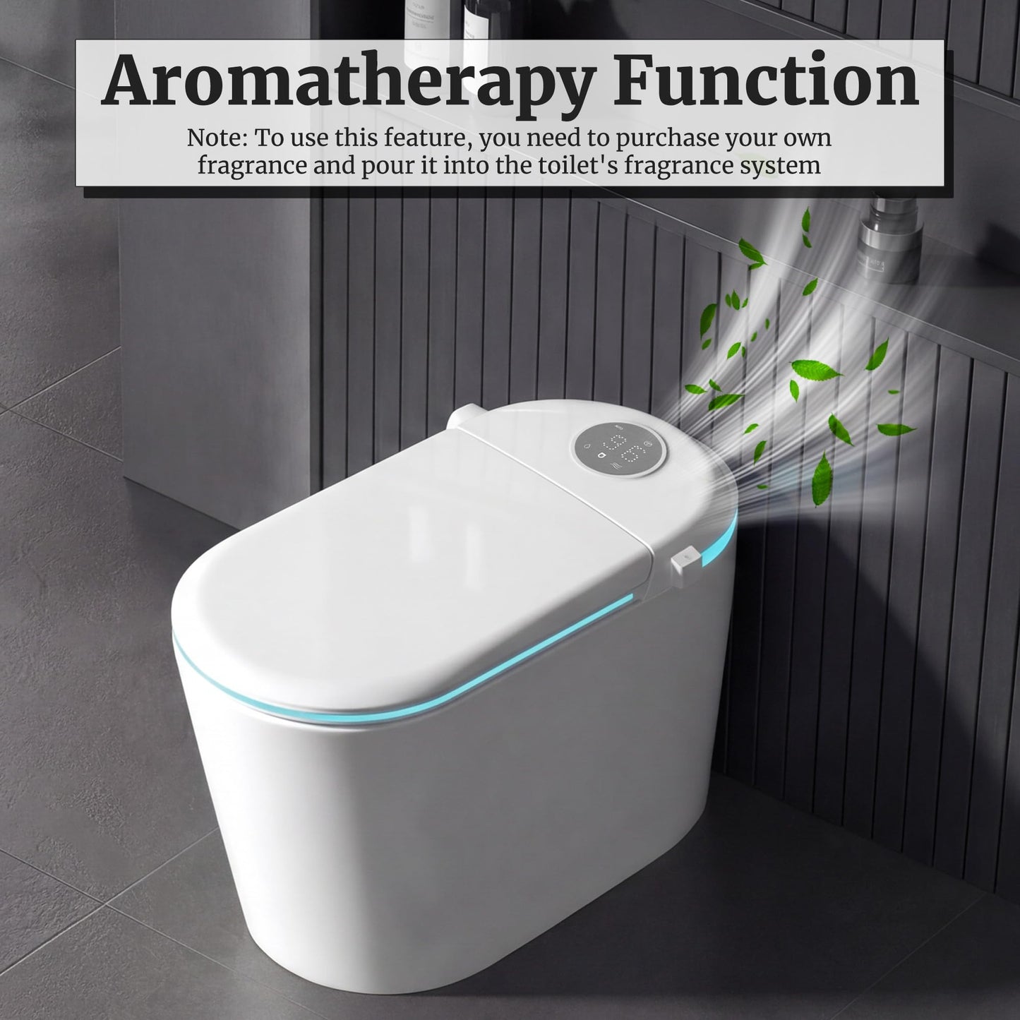 Smart Toilet with Tank, Electric Bidet Toilet with ADA Comfort Height Heated Seat, Auto Flush/Lid&Seat, Foot Sensor, UV-C light, Dryer One Piece Toilets with with Siphon Flush 1.28 GPF, MAP 1000g