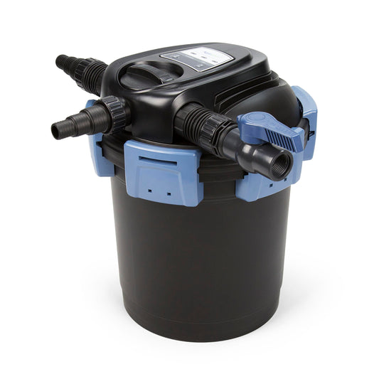 Aquascape 95053 UltraKlean 2000 Gallon Biological Pressure Filter with 14 Watt UV Clarifier Sterilizer for Pond Water Feature, 2,700 GPH Black