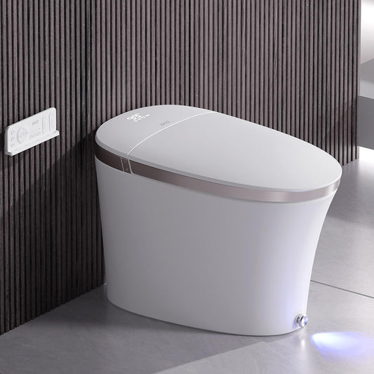 EPLO Smart Toilet with Bidet Built In, Luxury Bidet with Heated Seat ADA Comfort Height & Foam Dispenser, Elongated Japanese Toilet with Automatic Flush, Dryer, Night Light, TEMP Display - iX7 MT