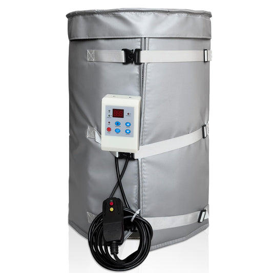 Insulated Metal Bucket Heater 120W for 10 Gal Drum & Barrel, 49x18 Inch Propane Tank Warmer with Adjustable Thermostat (0-155℉), FCC/UL/CSA Listed with Temperature Controller