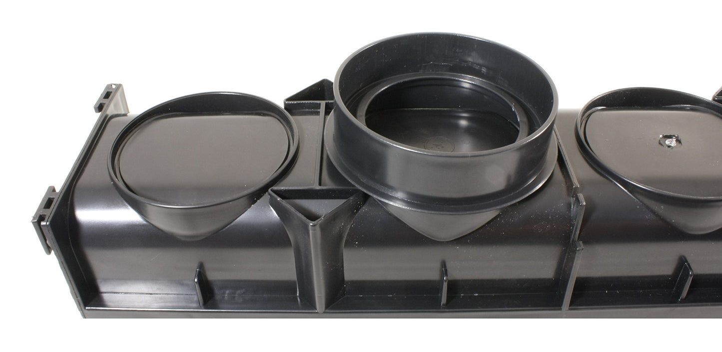 URA WATER - Model UA-100 - Drainage Trench Set - Channel Drain With Grate - Black Plastic - 3 x 39" - (117" Total Length)