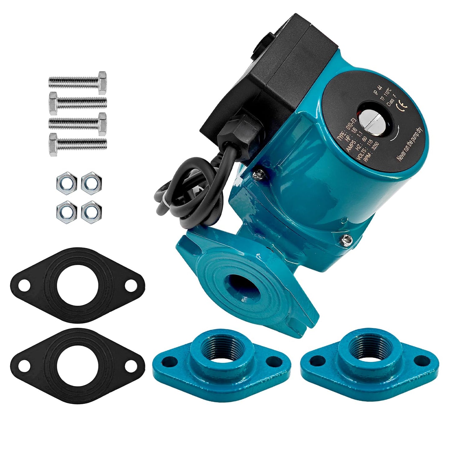 Raodelupe 0010-F3 Cast Iron Cartridge Circulator Pump 1/8HP 115V Compatible with Taco Circulator Pump 0010F3
