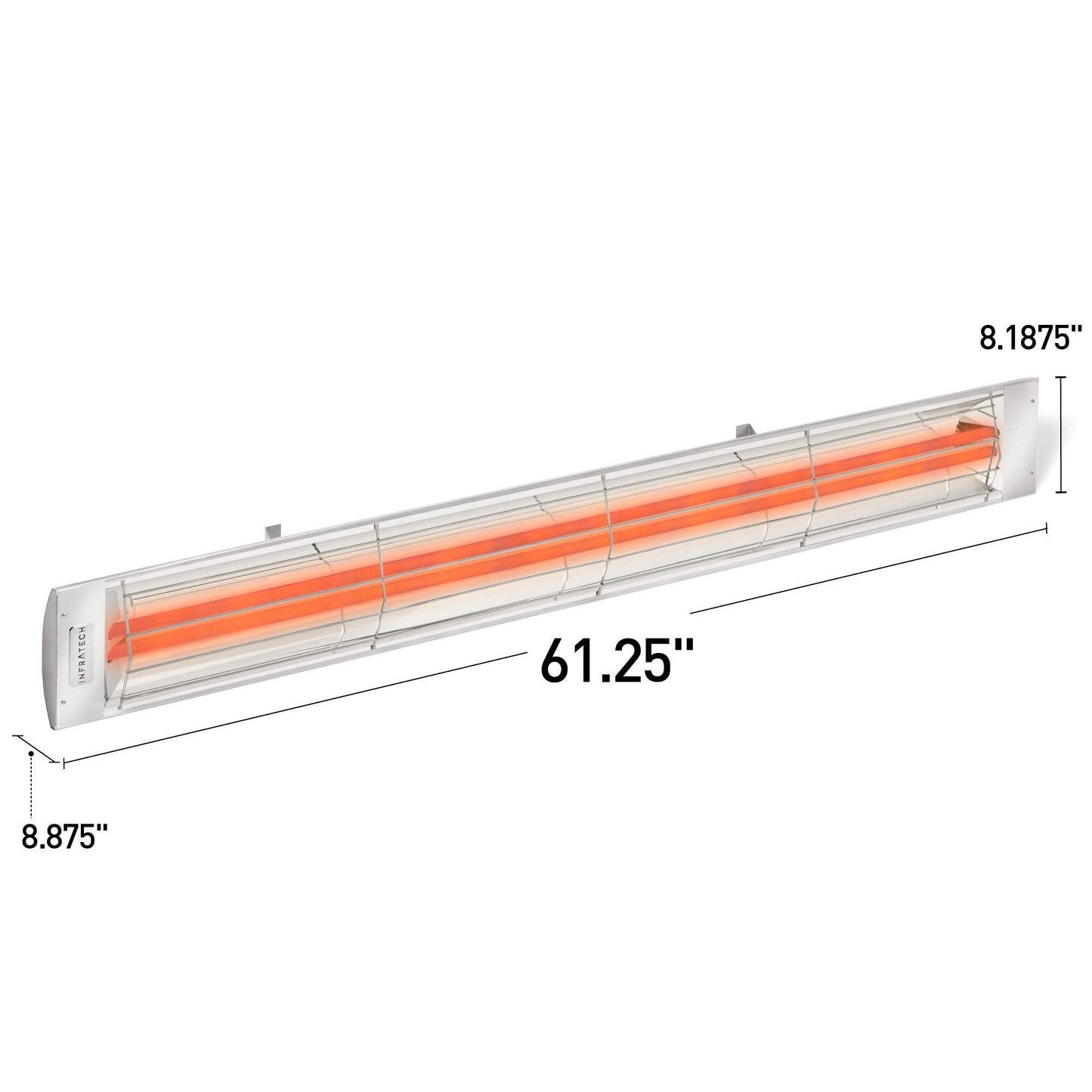Infratech CD-6028 SS Stainless Steel 61.25” Dual Element Fixture 6000 Watt, 208 Volt, Stainless Steel
