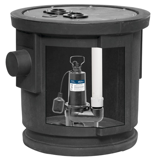 PROFLO PF93024 1/2 Horsepower Submersible Sewage Pump Kit with Cast Iron Housing and Tethered Float Switch - N/A