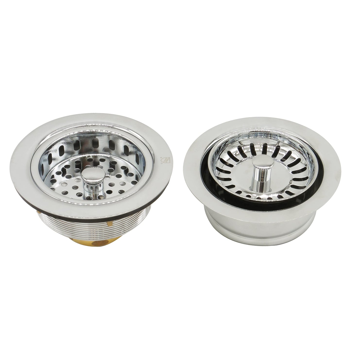 Westbrass CO2165S-05 COMBO PACK 3-1/2" Post Style Large Kitchen Sink Basket Strainer and Waste DisposalDrain Flange with Basket Strainer, Polished Nickel