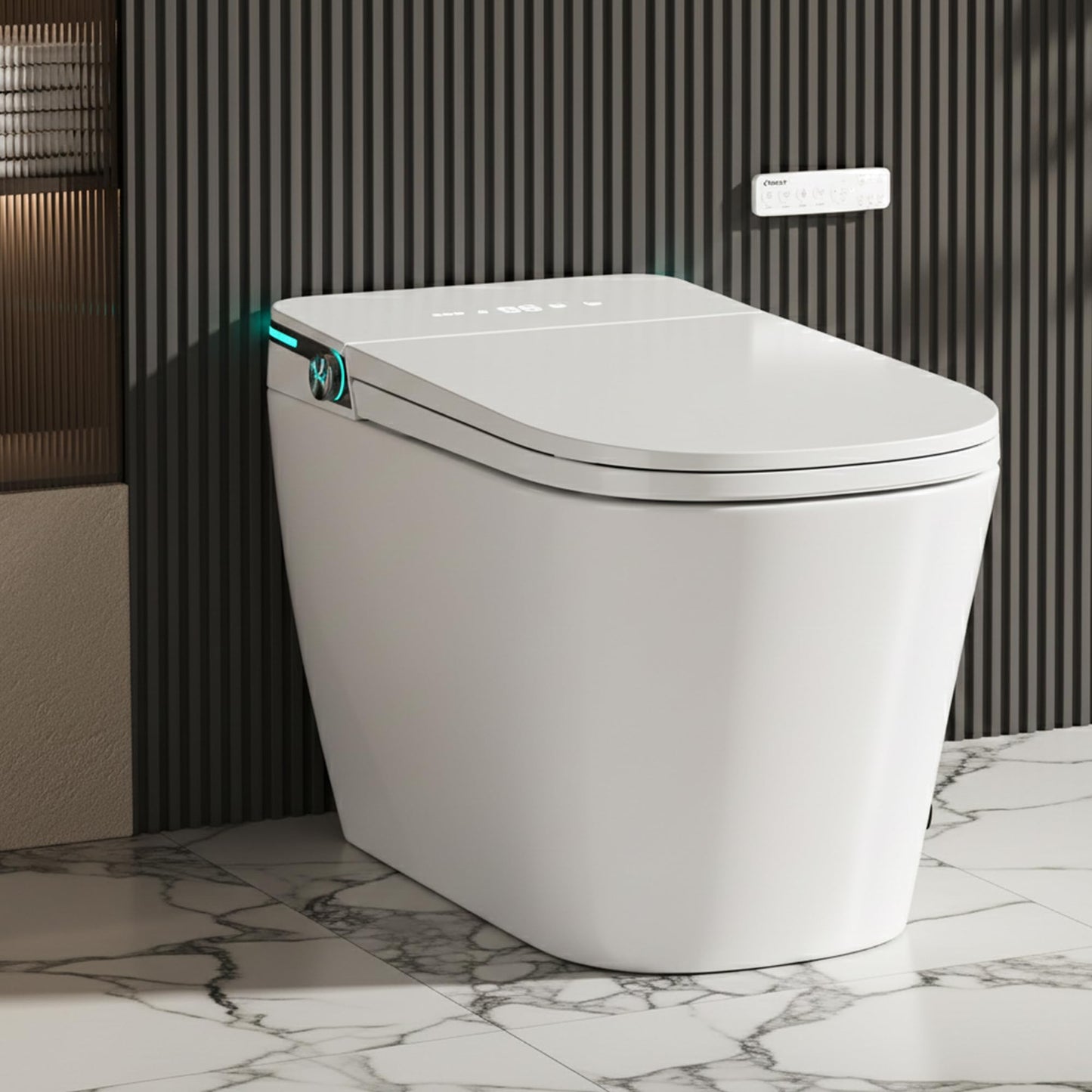 Smart Bidet Toilet with Built-In Tank, ONIRAP Luxury Smart Toilet with Heated Seat, Instant Warm Water Wash & Dryer, ADA Elongated Toilet for Bathroom