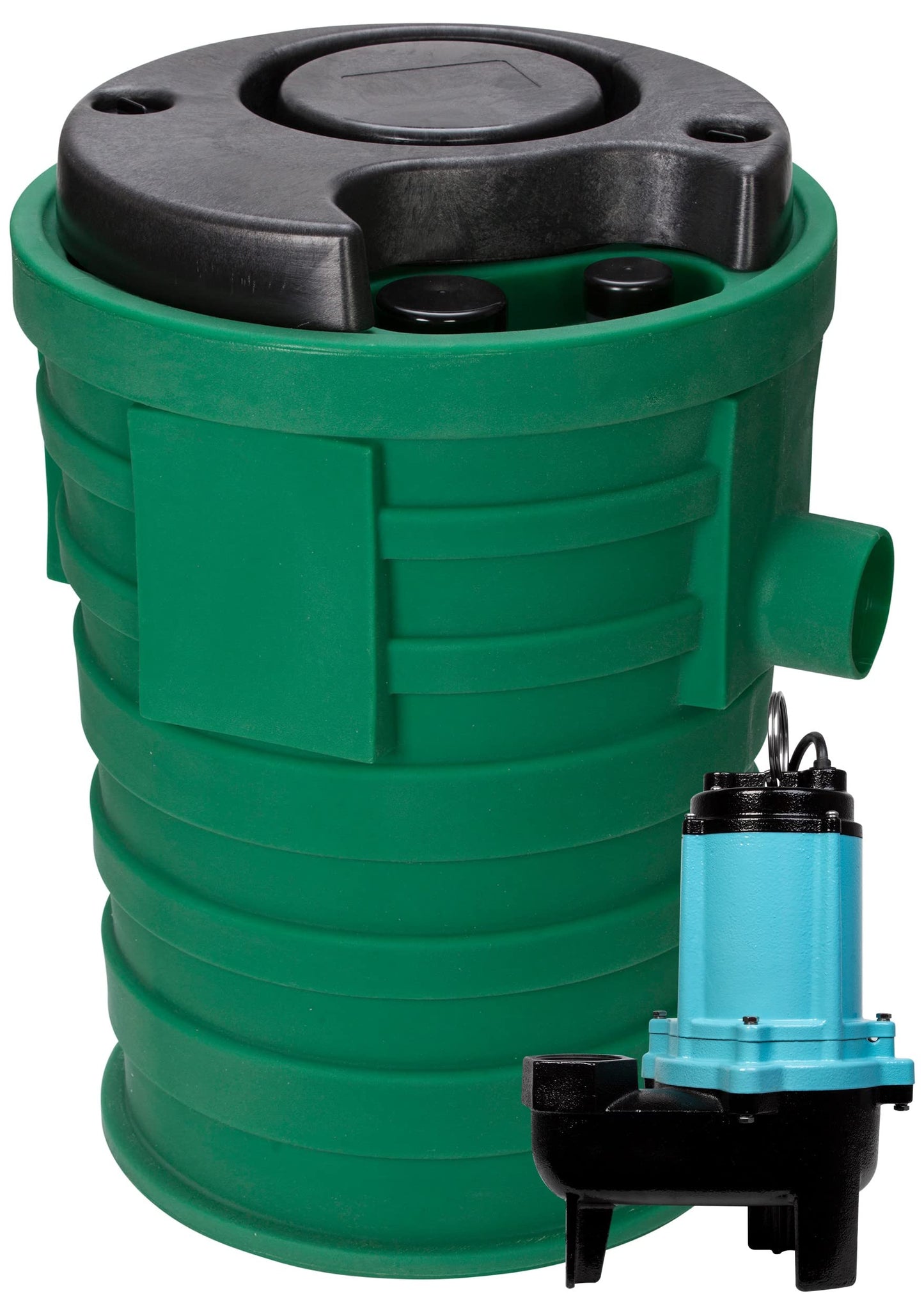 Little Giant 10SF2V2D Pit Plus SR Sewage Basin System with 115-Volt, 1/2 HP, 7200 GPH 10SC-CIM Sewage Pump and 20-Ft. Cord, Green/Blue/Black, 511661
