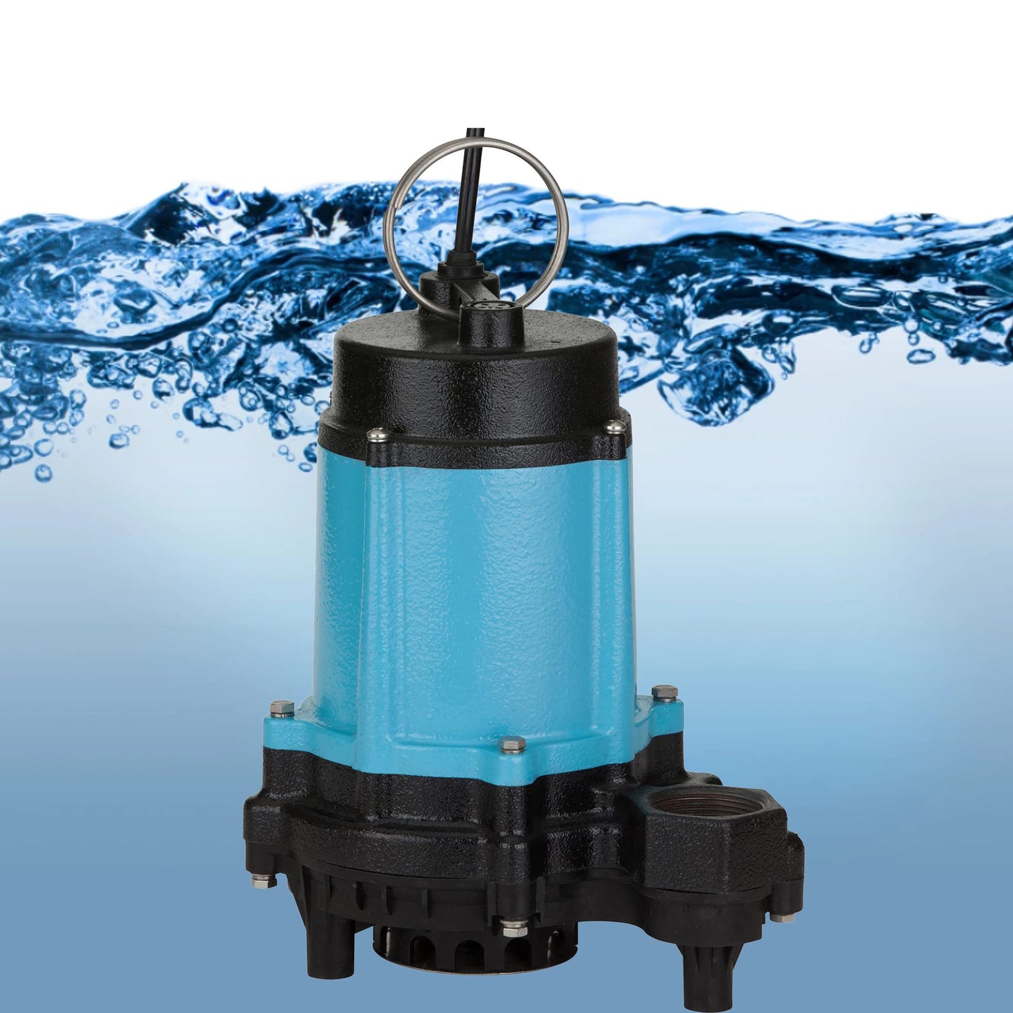 Little Giant 10EC-CIM 115-Volt, 1/2 HP, 4020 GPH Manual Cast Iron Sump/Effluent/Emergency Pump with Polypropylene base (no switch), 20-ft. cord, Blue, 510800