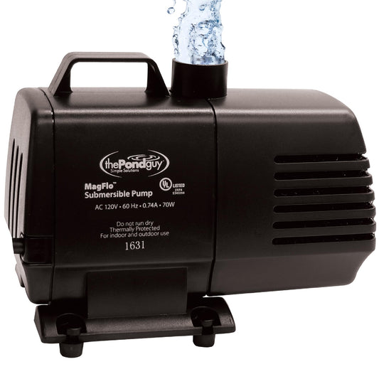 The Pond Guy MagFlo High-Efficiency Compact Pump for Small Water Gardens, Quiet Multi-Purpose System for Waterfalls, Fountains or Spitters, 2160 GPH