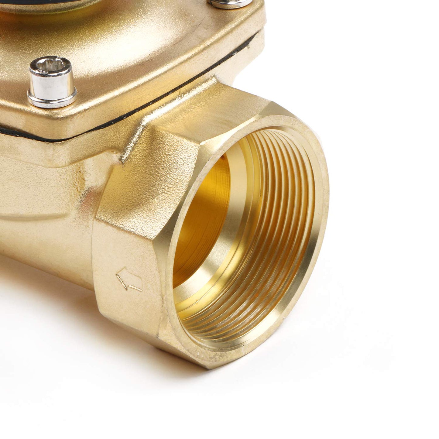 U.S. Solid 1 1/2" Solenoid Valve - 12V DC Brass Electric Solenoid Valve, Normally Closed, Viton Seal