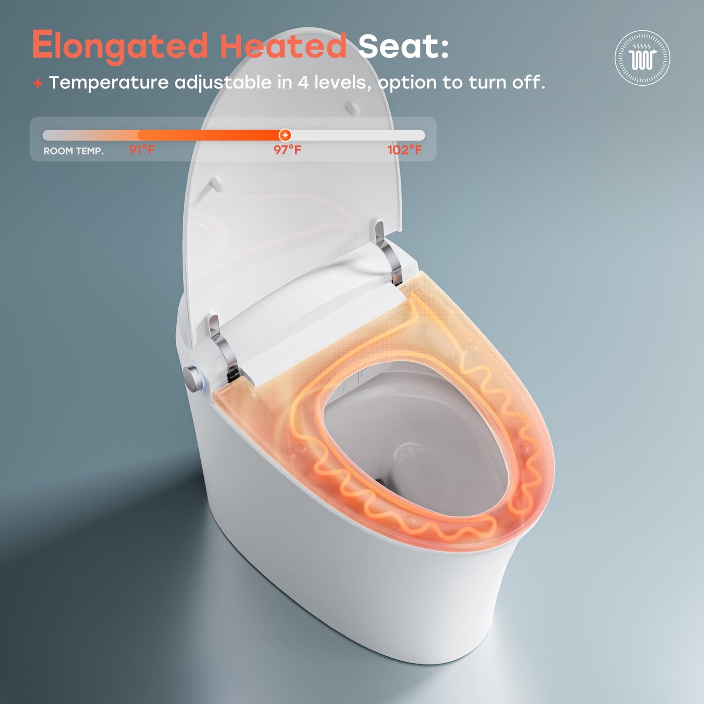 HOROW T33 Smart Toilet With Bidet Clean Water Washing, Plasma Air, ADA Compliant One Piece Toilet with Ultra-Powerful Flush, Heated Toilet Seat, Warm Dryer, Night Light, Deodorization