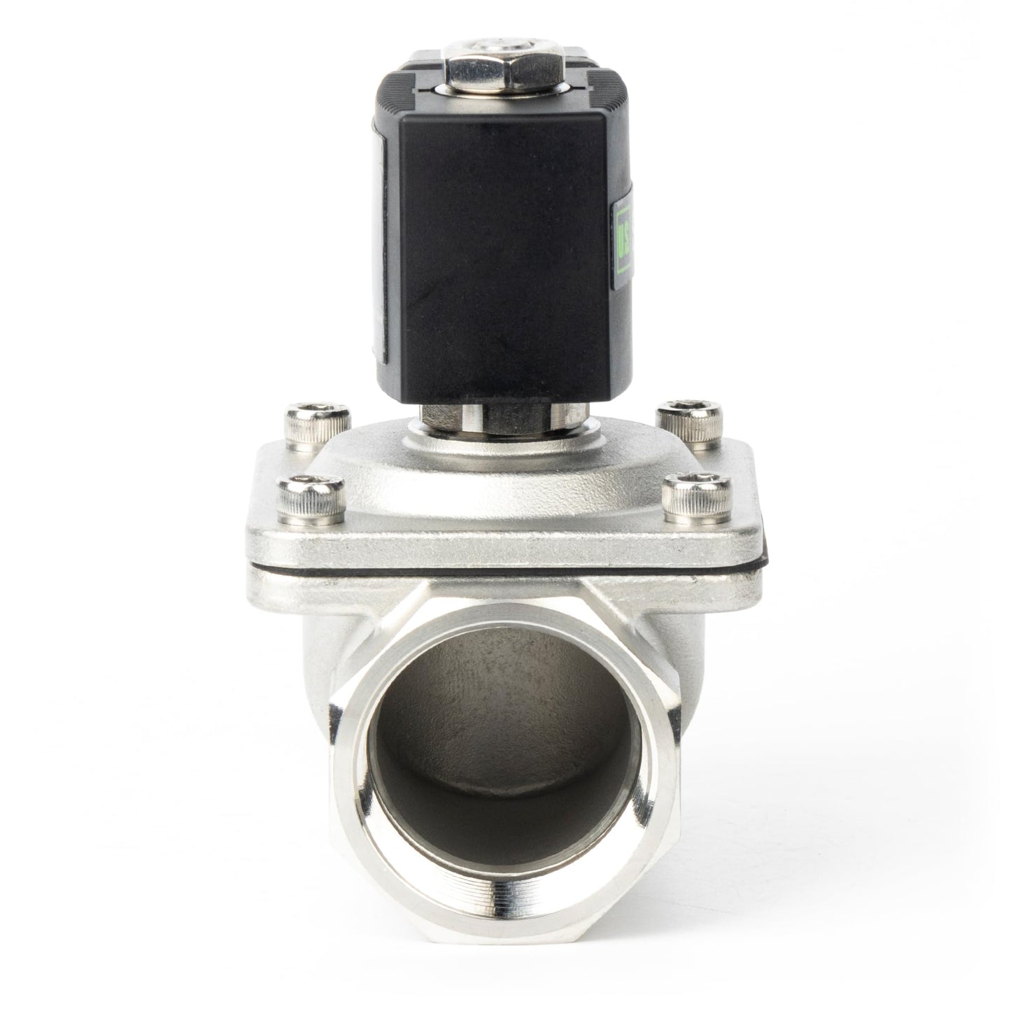 U.S. Solid 1-1/4" Stainless Steel Solenoid Valve - 110V AC Normally Closed Electric Solenoid Valve with Viton Seal, Junction Box Type