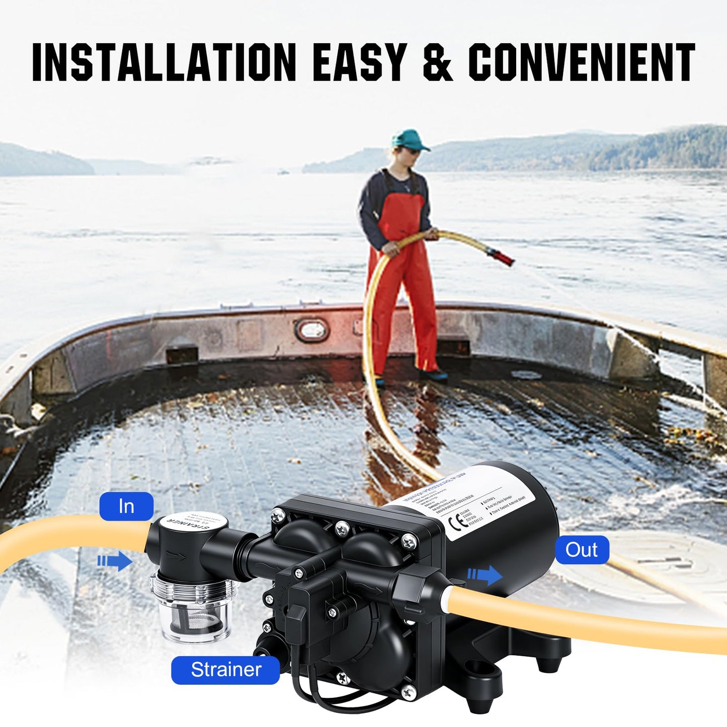 ECO-WORTHY 110V AC Fresh Transfer Diaphragm Water Pump On Demand 5.5GPM 70PSI High Pressure Water Booster Pump 110 Volt with Pressure Switch for Irrigation Garden Hose Sprinkler Home RV
