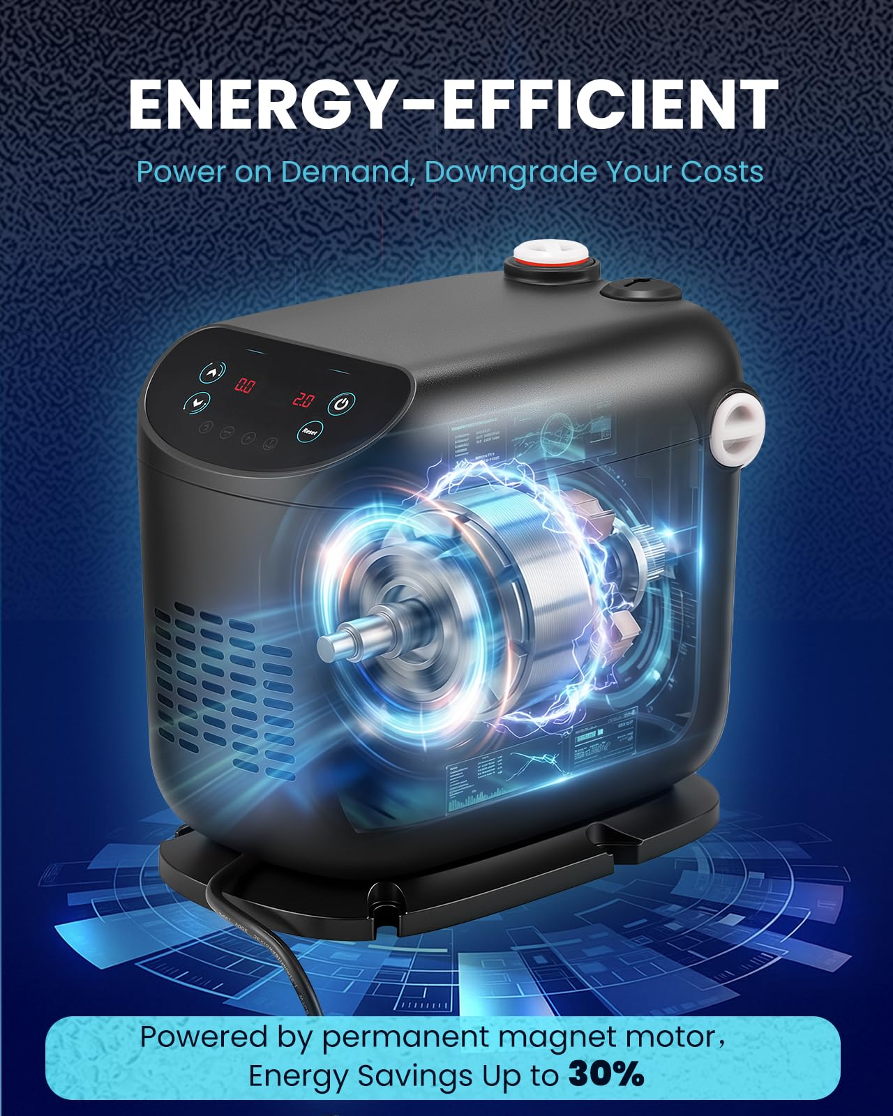 Moonshan Whole House Water Pressure Booster Pump 70 PSI Variable Speed Booster Pump Penmanent Mangnet Motor Constant Pressure for Home Apartment Garden Shallow Well