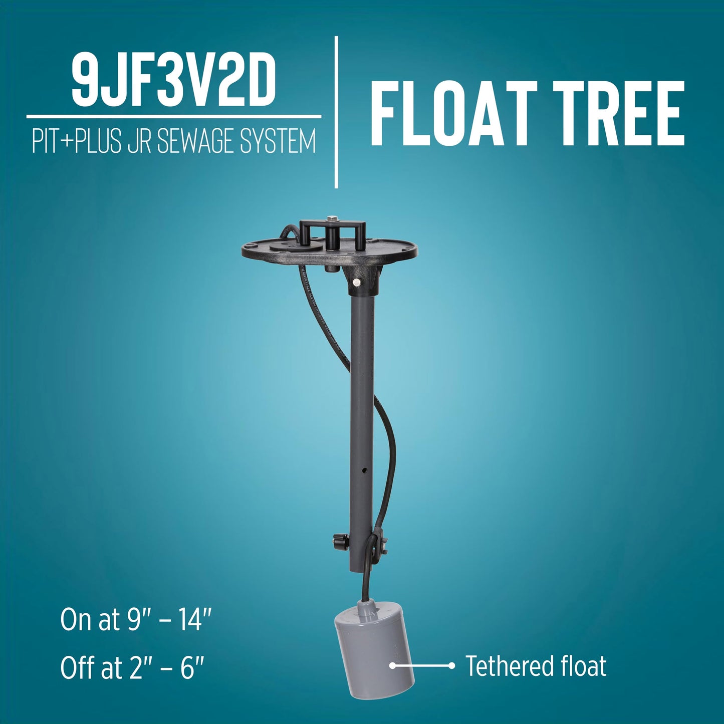 Little Giant 9JF3V2D Pit Plus JR Sewage Basin System with 115-Volt, 4/10 HP, 6000 GPH 9SC-CIM Sewage Pump, Float Switch with 20-Ft. Cord, 3-inch Vent, 2-inch Discharge, Green/Blue/Black, 509679