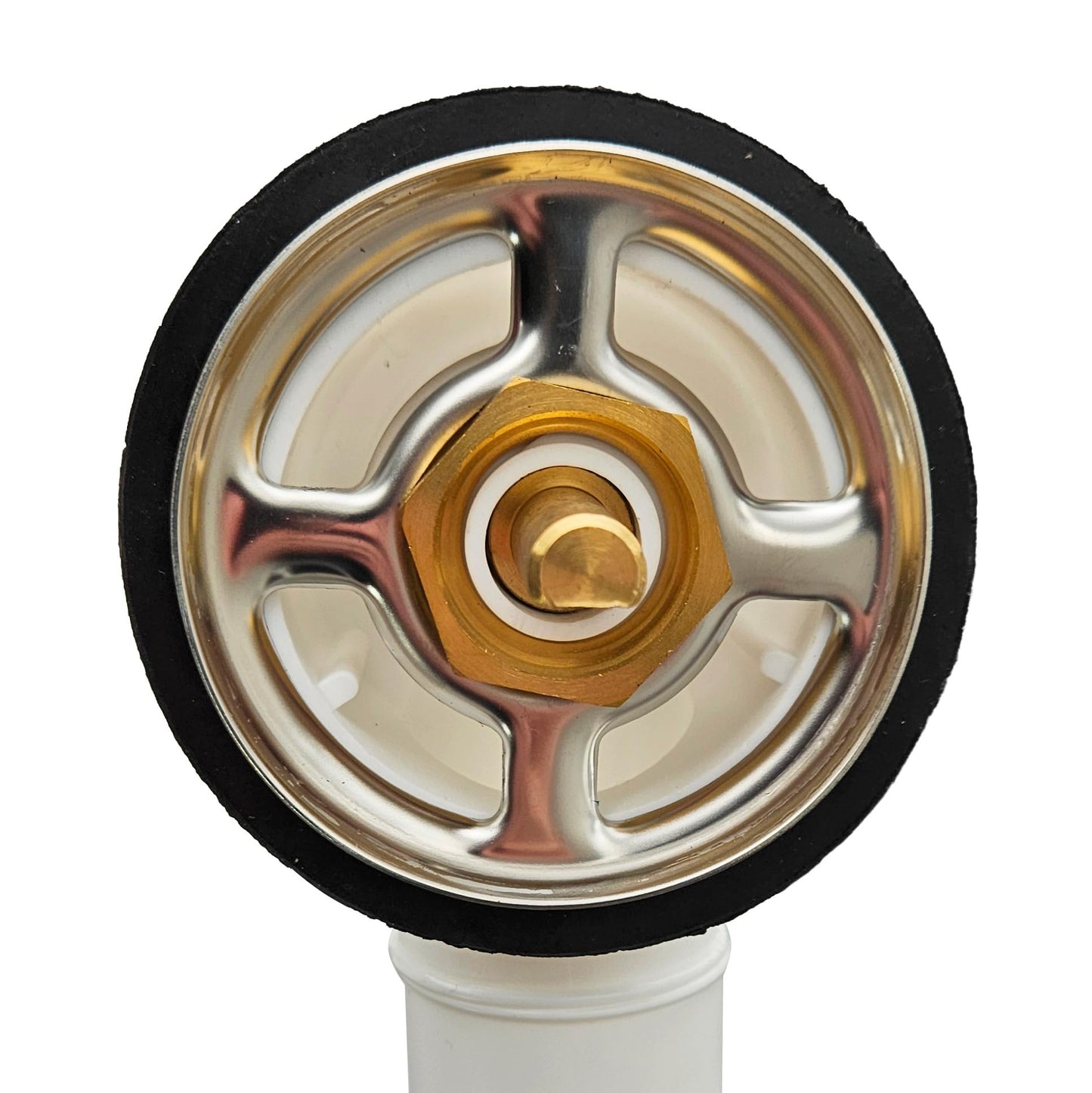 Westbrass A50P35TLE-62 35" Cable Drive Bath Drain Trim Kit with Rotary Overflow Cover Knob, European Stopper and Poly Tubular Pipes, Matte Black