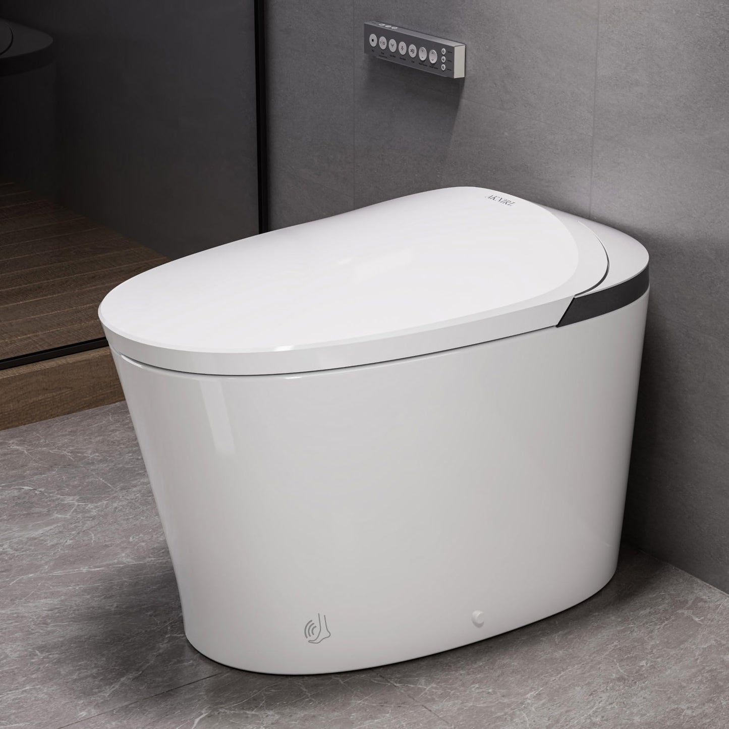 AKNIRL Smart Toilet with Bidet Built-in, Heated Seat, Booster Pump Assisted, Auto Flush, Warm Water, Air Dryer, Deodorization, Modern Smart Toilets for Bathrooms, White
